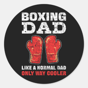 Pegatina Redonda Boxear A Papá Como Un Padre Normal Sólo Más Frío.