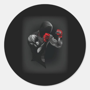 Pegatina Redonda Boxeo