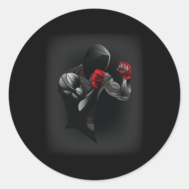 Pegatina Redonda Boxeo (Anverso)