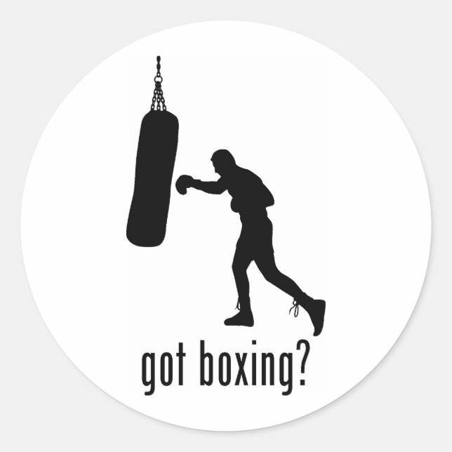 Pegatina Redonda Boxeo (Anverso)