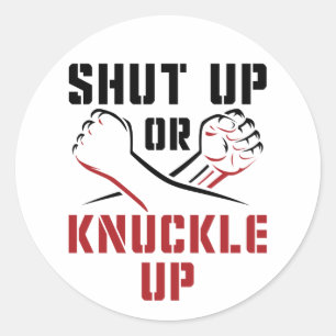 Pegatina Redonda Boxeo de Knuckle vacío silenciado