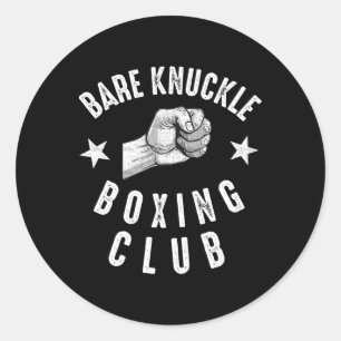Pegatina Redonda Boxeo en Knuckle al desnudo Hombres de Fiebre