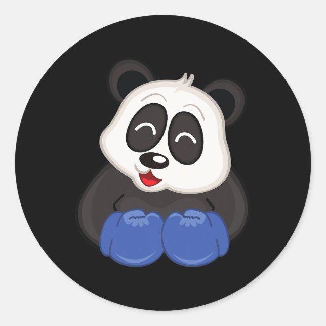 Pegatina Redonda Boxeo - Panda Bear (Anverso)