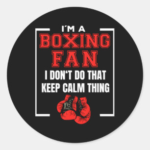 Pegatina Redonda Boxeo Que Dice Por Boxeador Y Fans Mientras Boxea