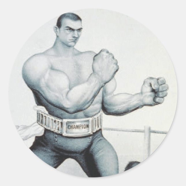 Pegatina Redonda Boxeo TEE (Anverso)