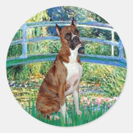 Pegatina Redonda Boxer (br5) - Puente