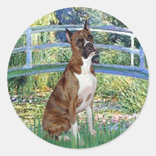 Pegatina Redonda Boxer (br5) - Puente (Anverso)