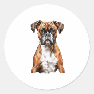 Pegatina Redonda Boxer Buddies Cute Dog Designs for Loyal Boxer