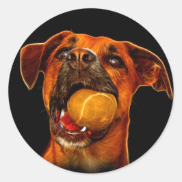 Pegatina Redonda Boxer Dog Arte Moderno