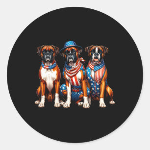 Pegatina Redonda Boxers Patriótico 4 De Julio Bandera Estadounidens