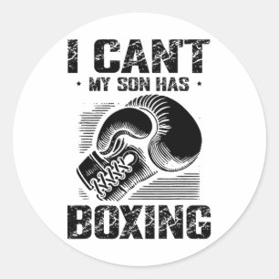 Pegatina Redonda Boxing Day Love Boxing Entrenador