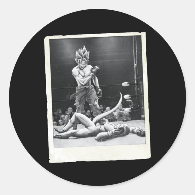 Pegatina Redonda Boxing Gokku (Anverso)