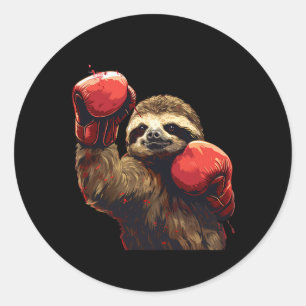 Pegatina Redonda Boxing Slox Lover Boxing Guantes Kickboxing Gracio
