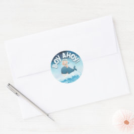 Pegatina Redonda Boy Ahoy! New Baby Boy