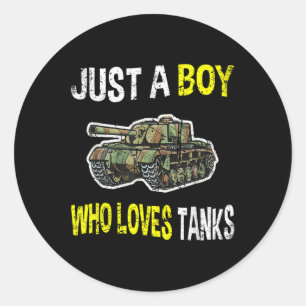 Pegatina Redonda Boy Ama A Los Tanques Shirt Ww2 Memorabilia De La