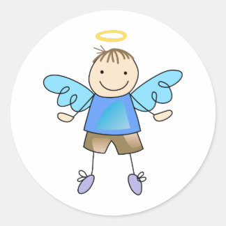 PEGATINA REDONDA BOY ANGEL