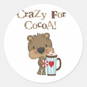 Pegatina Redonda Boy Bear Loco Para Las Vacaciones De Cocoa