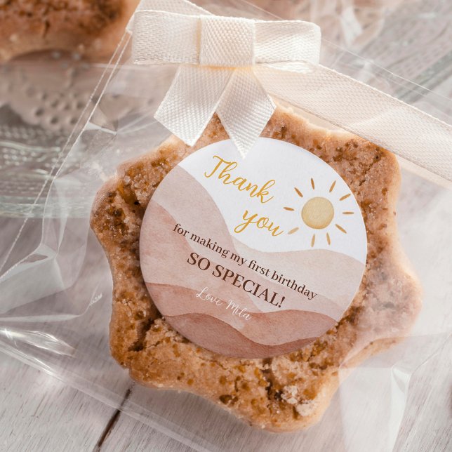 Pegatina Redonda Boy Boho Little Sunshine Birthday Pegatinas Labs (Subido por el creador)