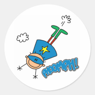 Pegatina Redonda Boy Hero Volando