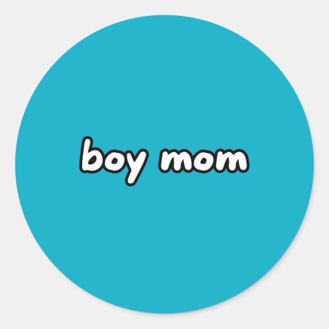 Pegatina Redonda boy mom (Anverso)