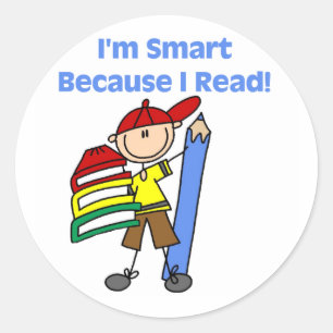 Pegatina Redonda Boy Smart Porque Leo