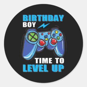 Pegatina Redonda Boy Time To Level Up Video Game Boys