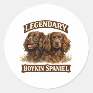 Pegatina Redonda Boykin Spaniel