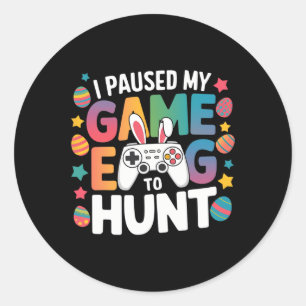 Pegatina Redonda Boys Gamer Egg Hunt Easter Day Video Games Bunny G