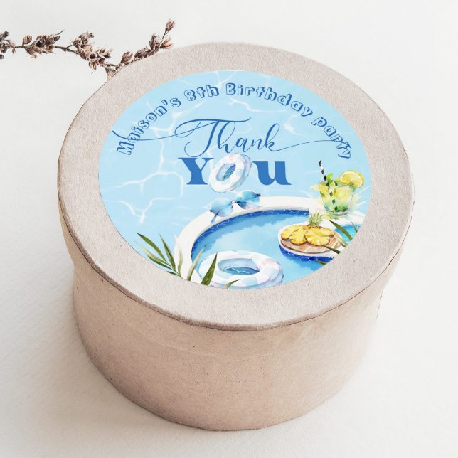 Pegatina Redonda Boys piscina fiesta de cumpleaños natación azul Gr (Subido por el creador)