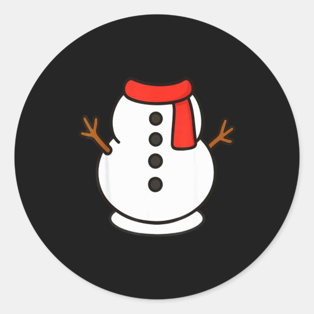 Pegatina Redonda Boys Snowman Shirt Kids Snowman Costume Christmas  (Anverso)