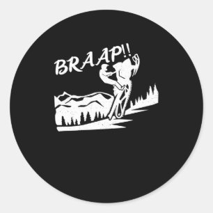 Pegatina Redonda Braap snowmobile deportes de invierno trineo condu