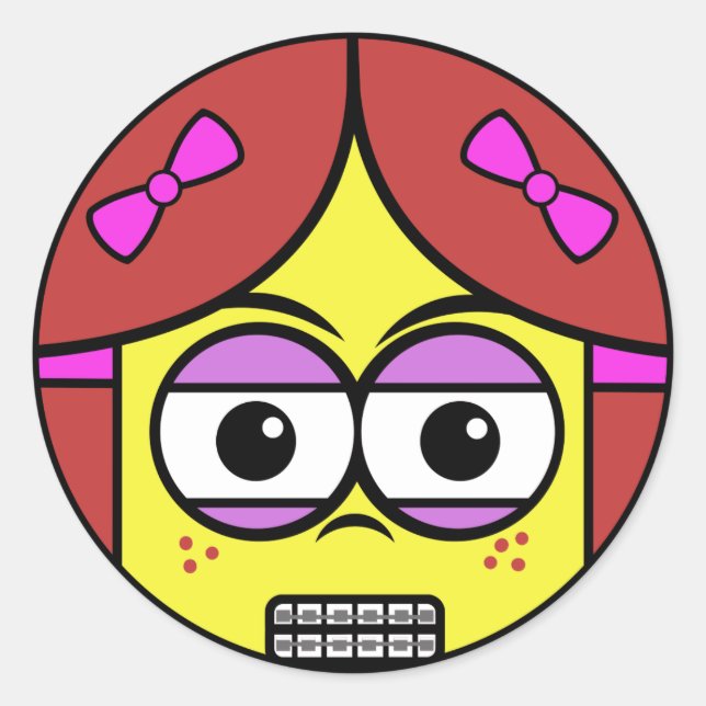 Pegatina Redonda Brace Face (Anverso)