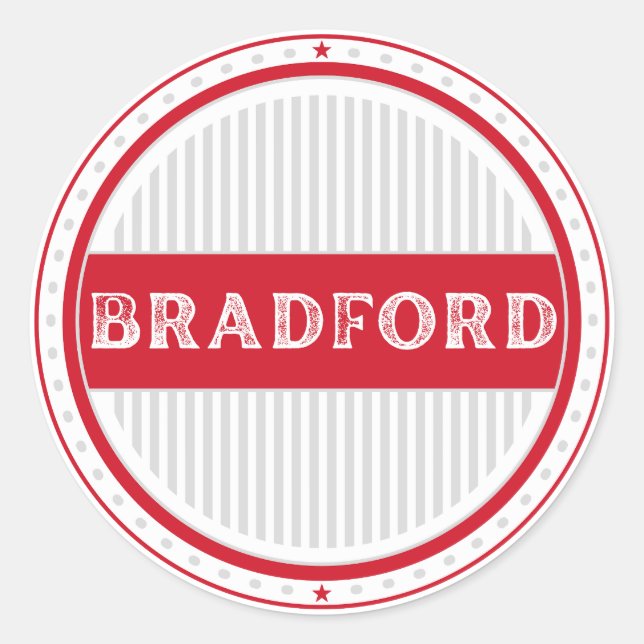 Pegatina Redonda Bradford City Pride Emblem – English Identity (Anverso)