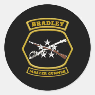 Pegatina Redonda Bradley Master Gunner Emblem