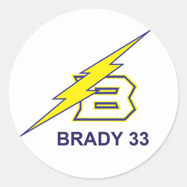 PEGATINA REDONDA BRADY 33 (Anverso)