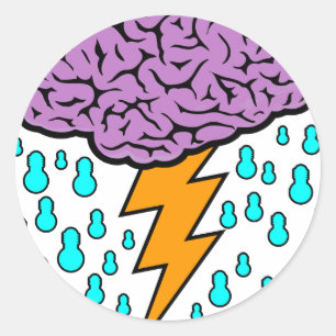 Pegatina Redonda Brainstorm