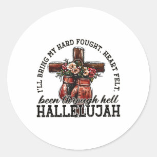 Pegatina Redonda Brandon Hard Fought Hallelujah Alabado Jesucristo