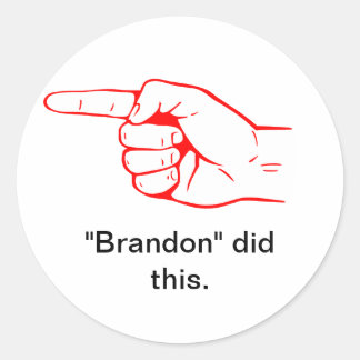 Pegatina Redonda "Brandon" hizo este apunte LEFT