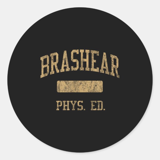Pegatina Redonda Brashear High School Hs Ttsburgh Pa Phys Ed  (Anverso)