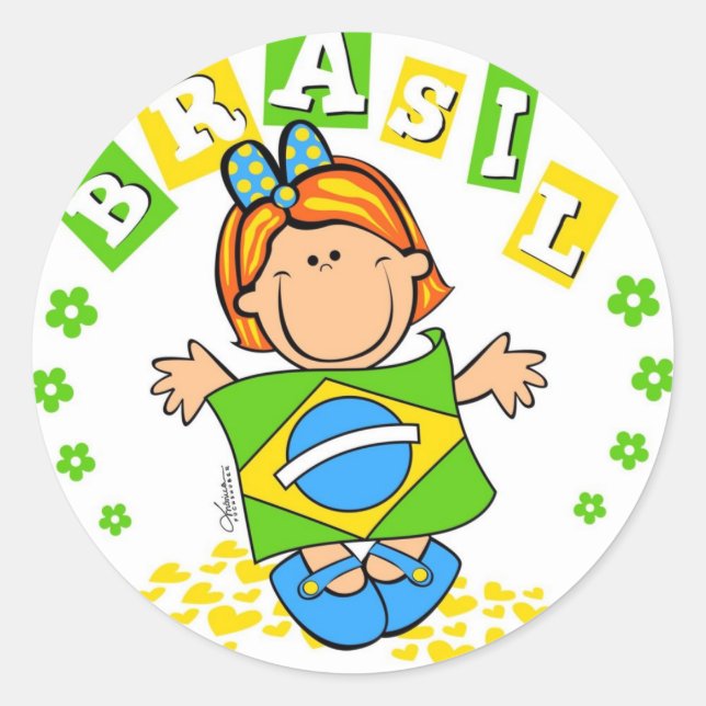 Pegatina Redonda Brasil (Anverso)
