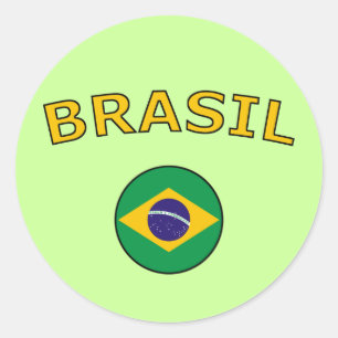 Pegatina Redonda Brasil