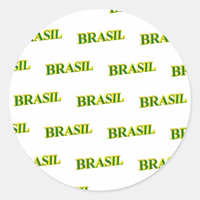 Pegatina Redonda Brasil 3D (Anverso)