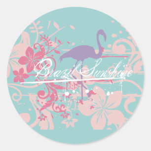 Pegatina Redonda Brasil: camisetas y regalos con sol