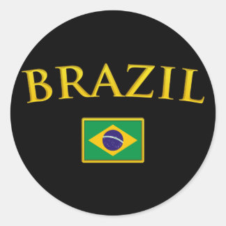 Pegatina Redonda Brasil Dorado