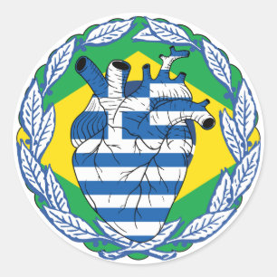 Pegatina Redonda Brasil Independencia griega Grecia