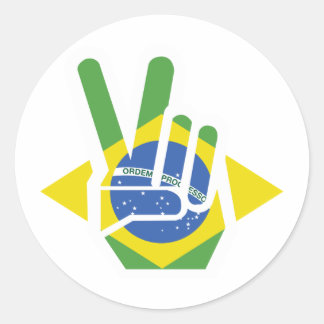 Pegatina Redonda Brasil, paz