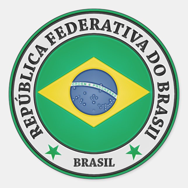 Pegatina Redonda Brasil Round Emblem (Anverso)