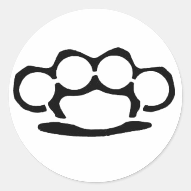 Pegatina Redonda Brass Knuckles (Anverso)