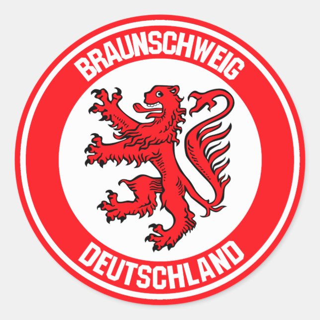 Pegatina Redonda Braunschweig Round Emblem (Anverso)