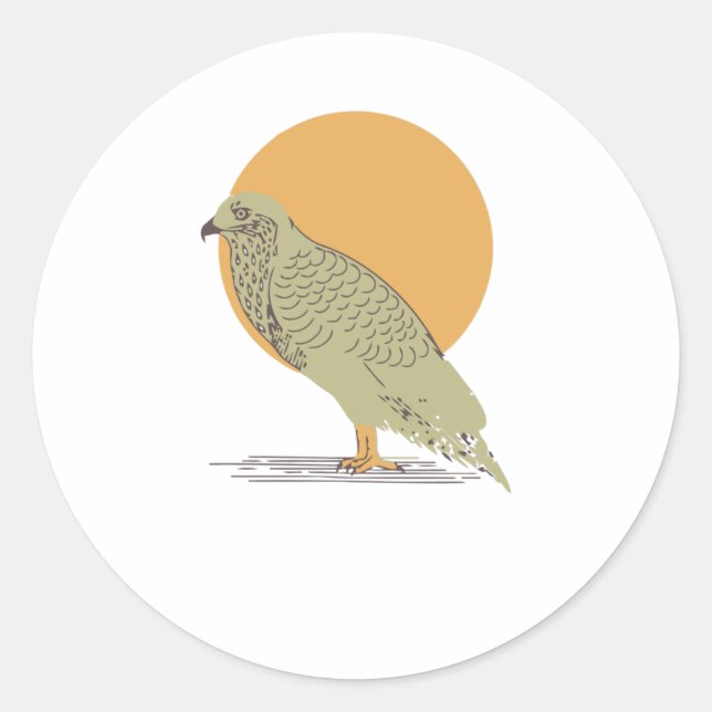 Pegatina Redonda Brave Buzzard (Anverso)
